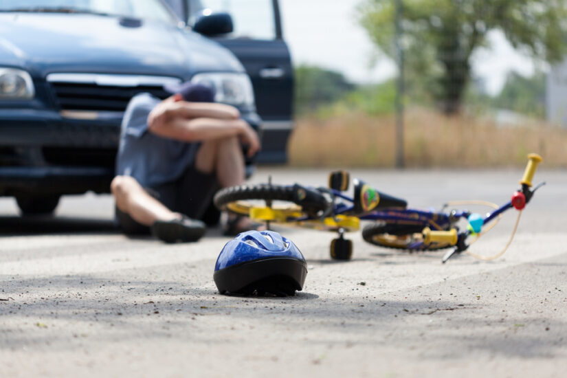 A photo of bicycle accident